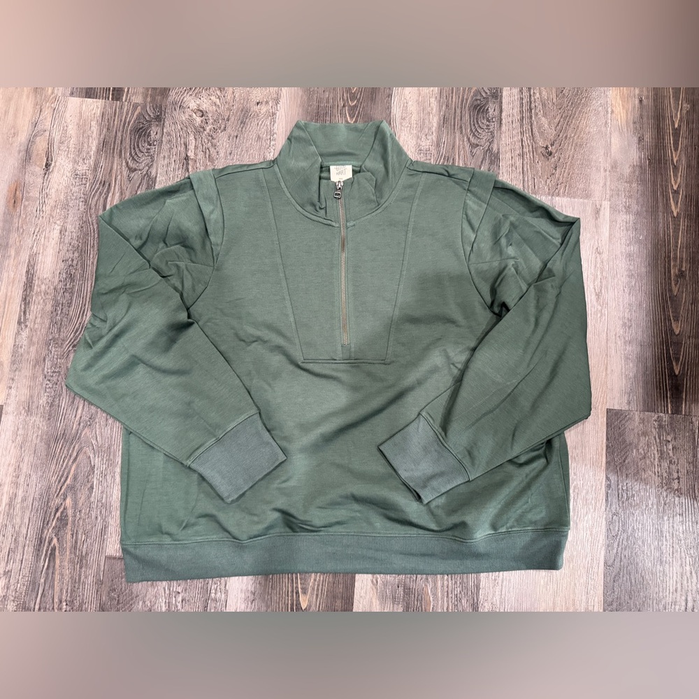 Matilda Jane Good Hart Scottsdale Green Half-Zip Sweatshirt, Women’s Size XXL